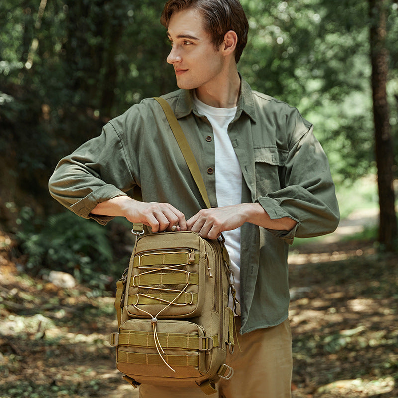 Cross-border outdoor mountaineering bag large-capacity sports backpack trendy camouflage multi-compartment fishing bag casual messenger bag men