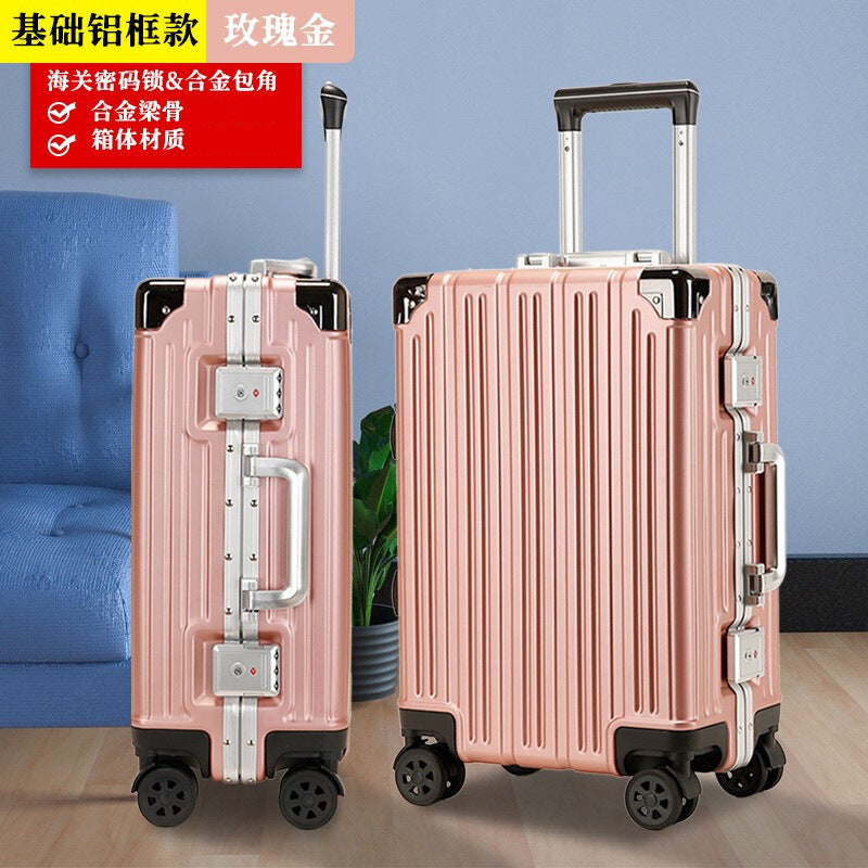 Men's and women's trolley cases, aluminum frame luggage, universal wheel 24 suitcases 20 boarding cases, password luggage manufacturers wholesale