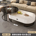 Rock slab coffee table living room for homeaccessible luxury modern casual oval sub-mother coffee table popular small apartment with drawer tea table