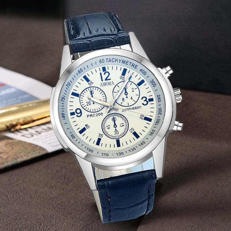 New fashion business leather belt watch for men, student geneva quartz wristwatch, men's watches - in stock & wholesale