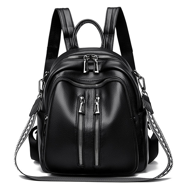Premium sense women's backpack 2025 new fashion soft leather women's bag travel backpack large capacity student bag