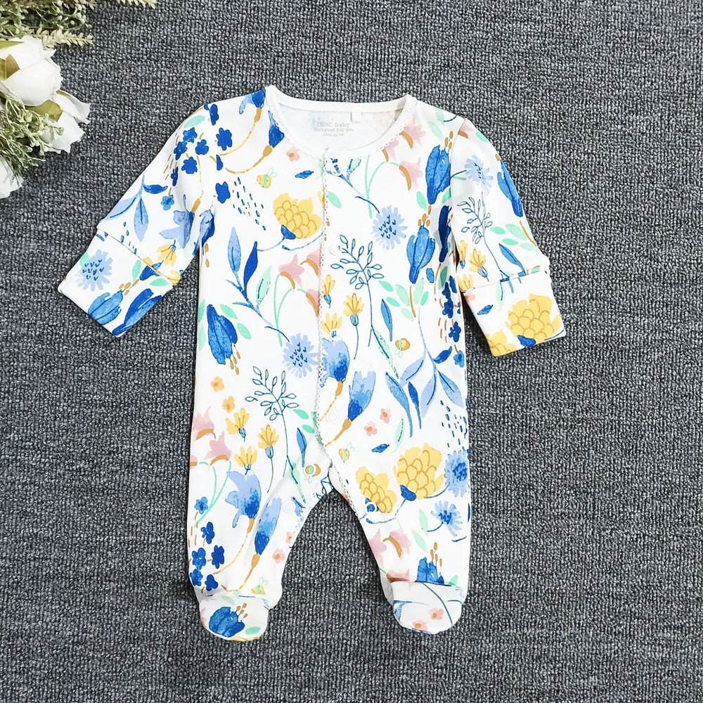 Next baby romper - all-season long sleeve bodysuit - newborn crawling suit - baby girl pajamas - floral print air conditioning suit - crawling suit
