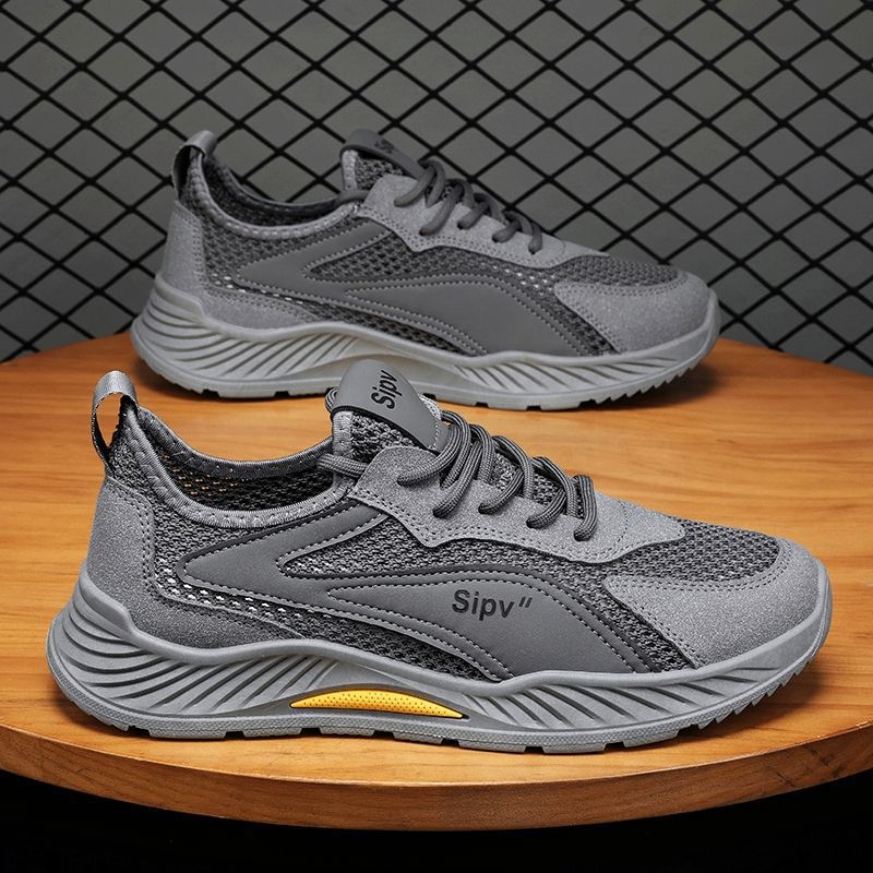 Men's winter breathable mesh lightweight hollow-out running casual sports shoes for work, business, and labor protection - trendy footwear