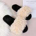 Thick sole lamb wool slippers women's 2024 fall and winter new arrivalfashioncasualflats fur slippers women's outwear