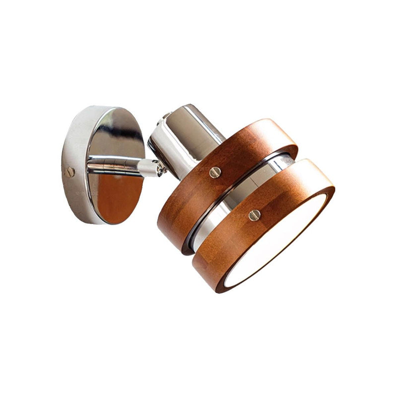 Nordic style solid wood iron led retro wall lamp 3-5㎡ bedroom and living room essential wall lamp