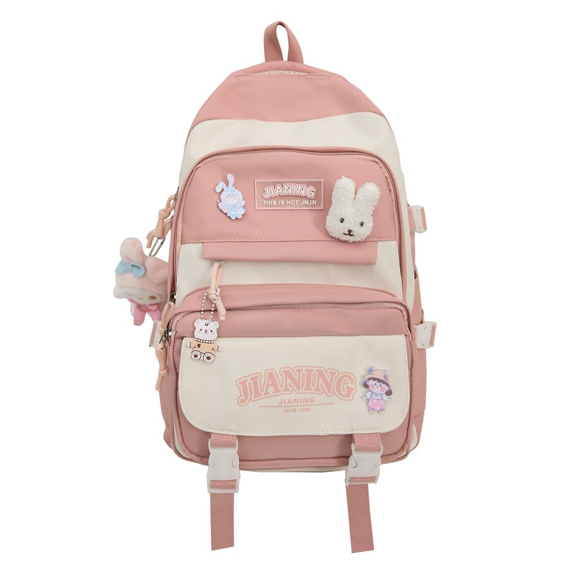 Korean version of cute female ins wind two-piece schoolbag, primary school students in grades 3 to 5 and 6, junior high school students backpack