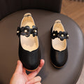 Girls' black leather shoes, children's performance shoes, white student single shoes, etiquette flower girl shoes, school shoes, tendon soft sole