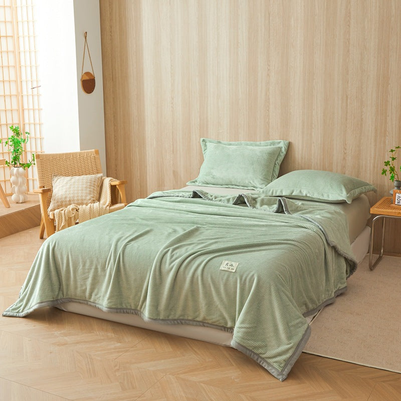 Milk fleece blanket office nap blanket sofa air conditioner blanket coral fleece bed single quilt bed