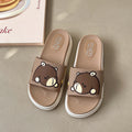 New arrivalthick sole slippers cute cartoon cool ins trendy outwear women's internet celebrity indoor non-slip platform cake beach women's slippers