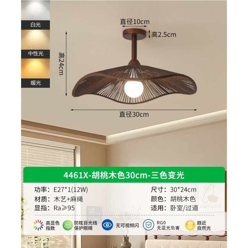 Huiyuan corridor light, aisle light, Japanese-style log wind, modern minimalist creative hemp rope entrance balcony lighting E