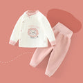 Baby heattech clothing suitfall and winter quilted high waist skin care children's men's and women's kidsintimatestwo-piece set baby clothes