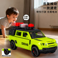 Boys' realistic large inertia sound & light off-road vehicle - kids' car model ornament - openable doors, lights, durable toy