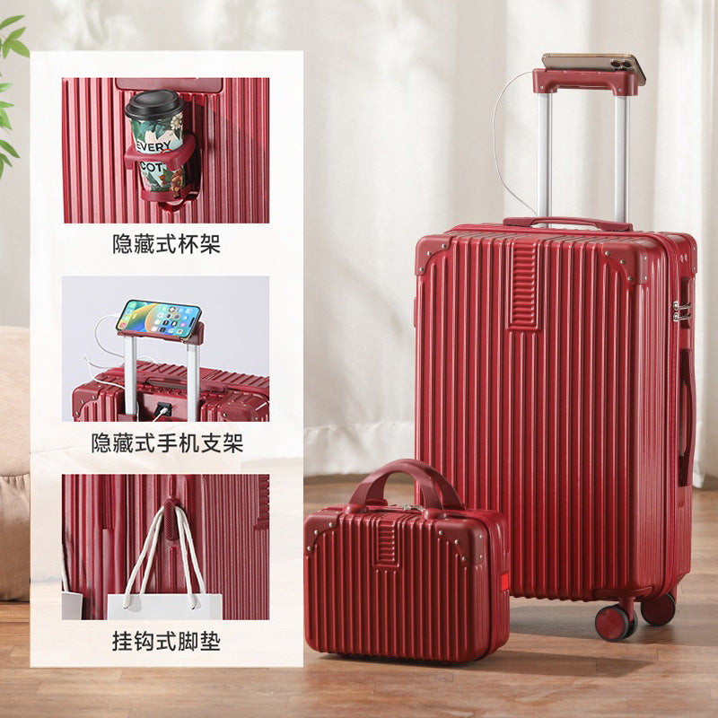 New multi-functional child and mother suitcase large-capacity men's and women's trolley case wear-resistant universal wheel suitcase password case