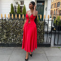 European and american cross-border women's fashion:  summer new arrivals - sexy strappy cami top and high-waisted midi skirt set