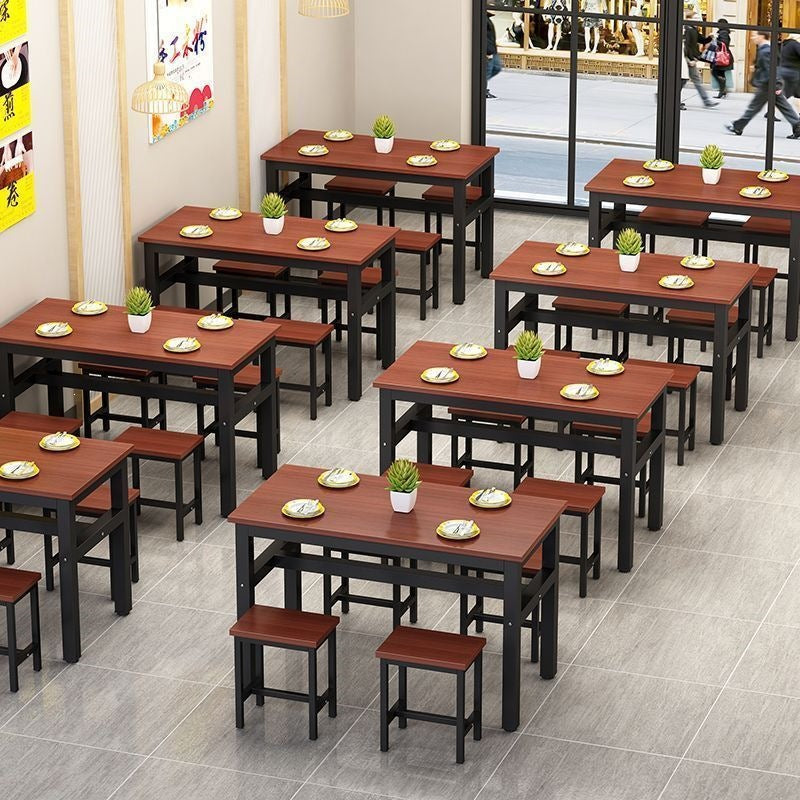 Dining table and chairs, commercial restaurant table and chair set, breakfast home use, minimalist rectangular snack bar table, cafeteria table