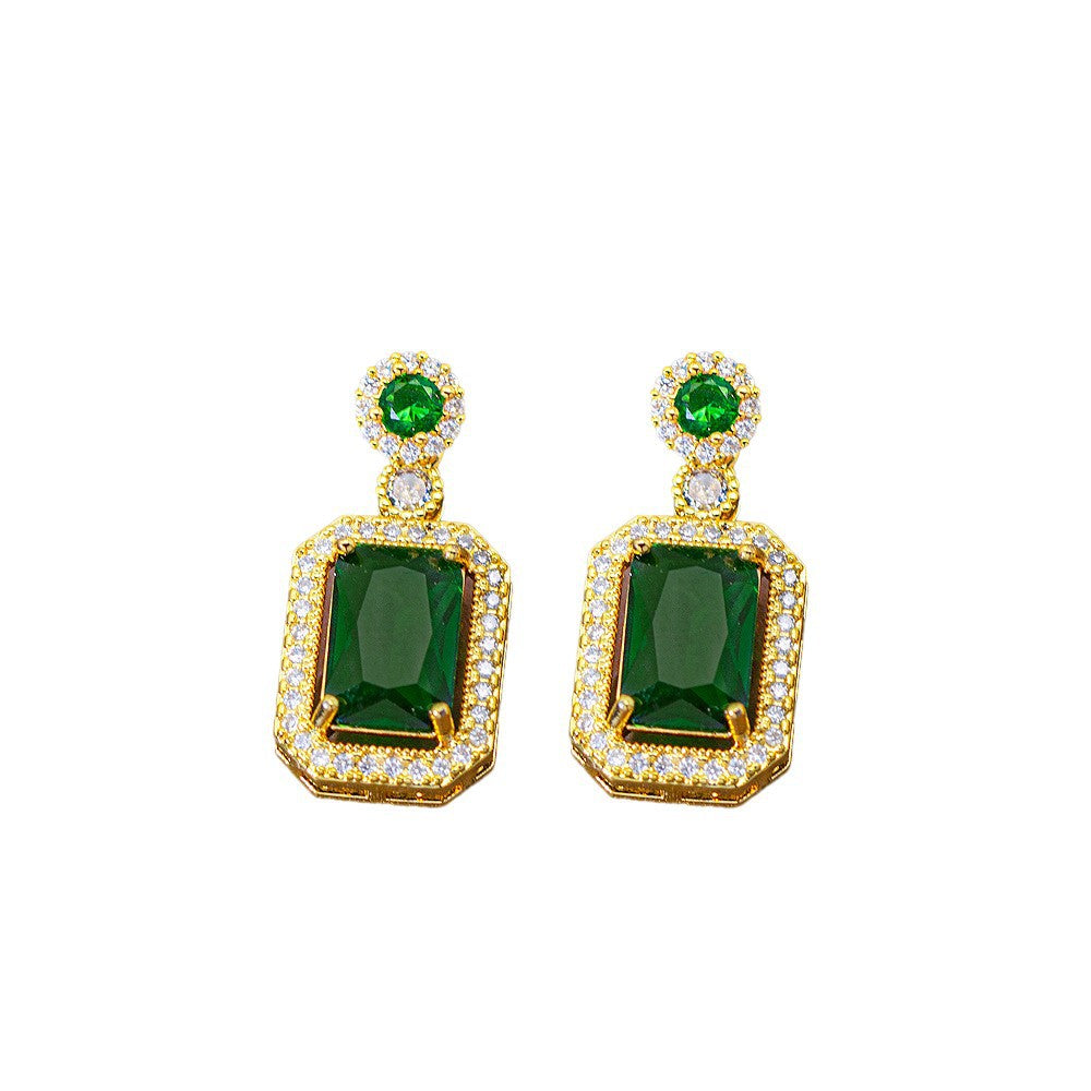fashion elegant four-leaf clover earrings personalized zircon flower classy earrings niche styleaccessible luxurynew arrival earrings