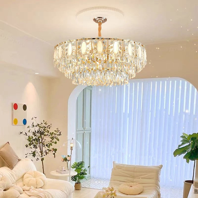 French Cream Wind Light Luxury Crystal Chandelier Living Room Main Light Bedroom Light 2025 New Simple Dining Room Lighting
