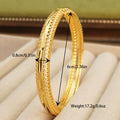 24k gold-plated copper middle eastern geometric hollow-out design women's bangle bracelet - perfect for brides, weddings, and parties