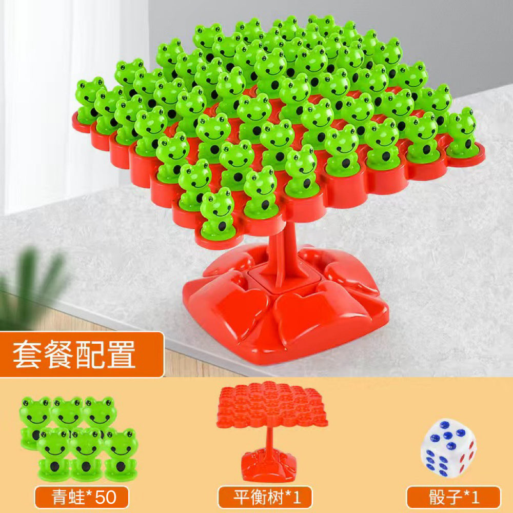 Frog balance tree - focus & balance training toy - kids' stacking game - two-player interactive tabletop puzzle