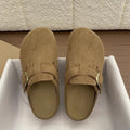 Retro non-slipthick sole half-slippers birkenstock shoes for women outwear2026 spring and summer new arrivalpetites heightening soft bottom toe-cap slippers