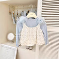 【dropshipping】girls' outfit  new baby lace camisole & floral print two-piece set - korean style
