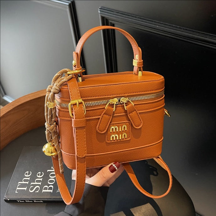Bag Women's Contrast Color Niche High Texture Box Bag 2025 New Trendy Fashion Versatile Shoulder Bag Casual Messenger Bag