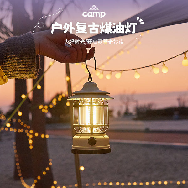 Outdoor camping light ambient light long battery life campground tent retro lighting horse lamp rechargeable hanging portable light