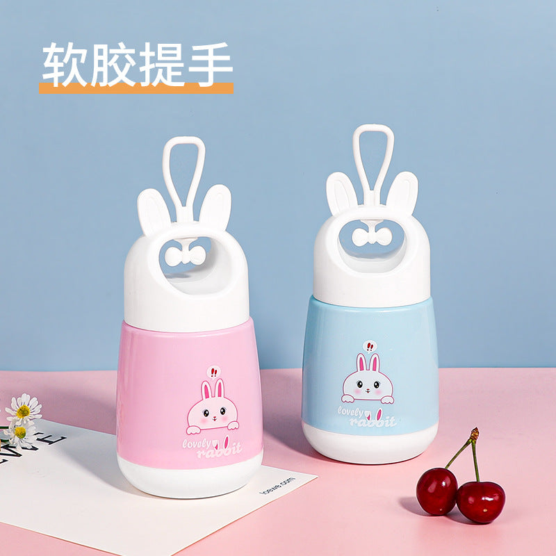 Customizable gift mugs - personalized with your logo, portable travel mugs, cute cartoon rabbit design, eye-catching and high-value glass water bottles