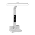 Smart foldable large clock desk lamp - eye protection, plug-in & rechargeable, perfect for homework, dorm study, and reading