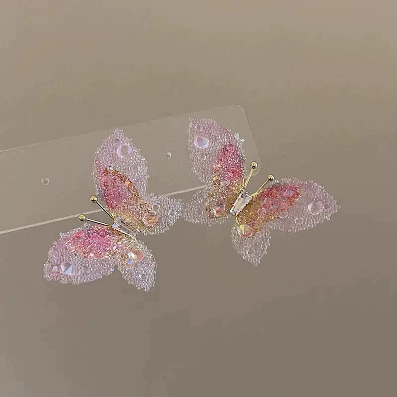 Spring break style white floral earrings - unique dopamine studs, niche design, versatile earrings