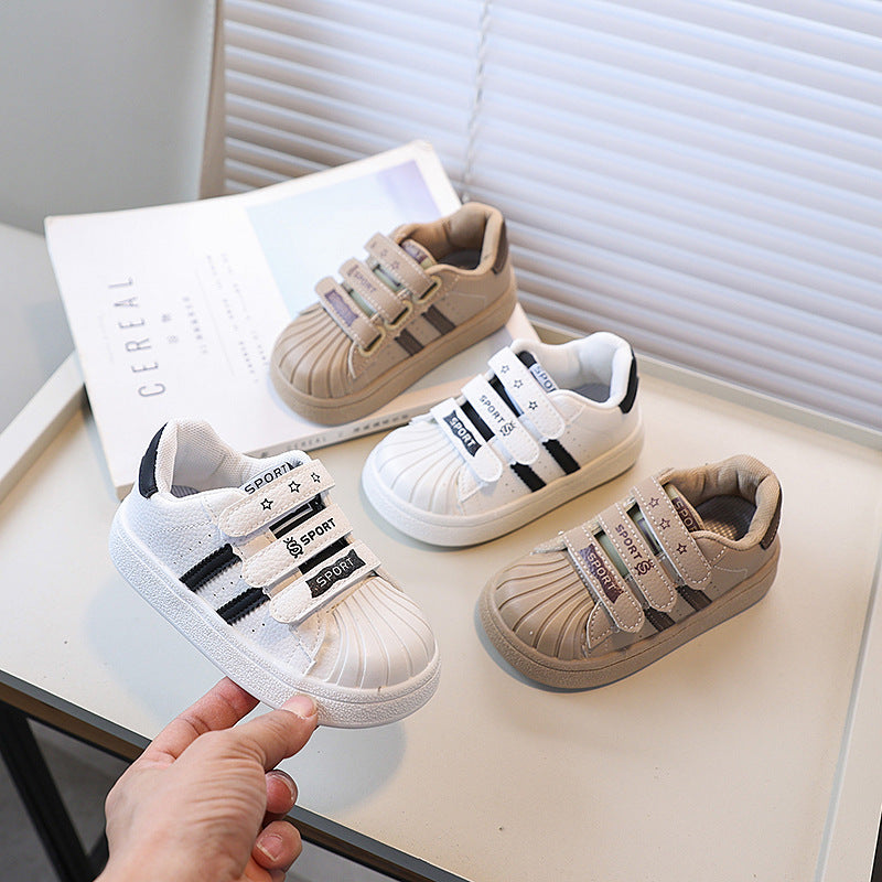 Vancahao girls breathable toddler shoes  spring & fall new arrival boys sports white shoes soft bottom baby agan shoes