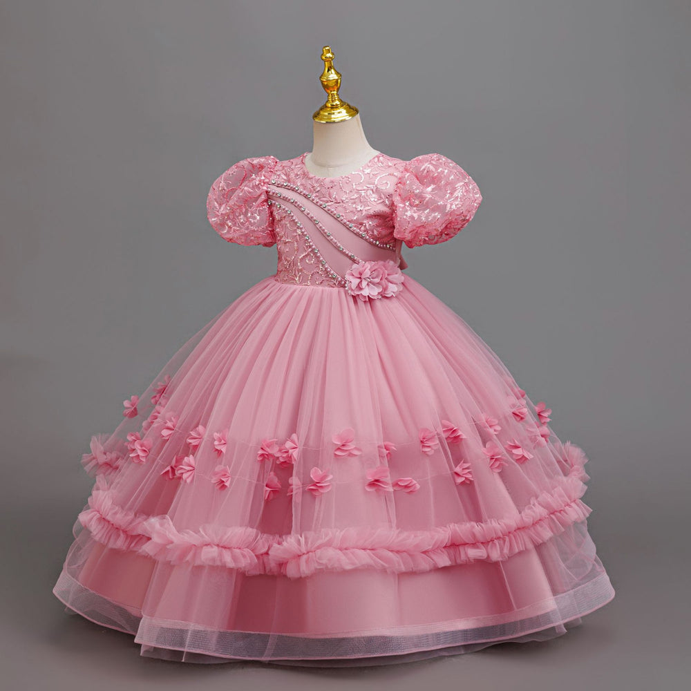 Ready-to-ship new children's formal dress sequin wedding princess dress little girl birthday party dress kids dress