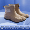 Short fashionmen's abrasion resistant kitchen fishing rain boots men's waterproof rain shoes non-slip work site rubber shoes heattech