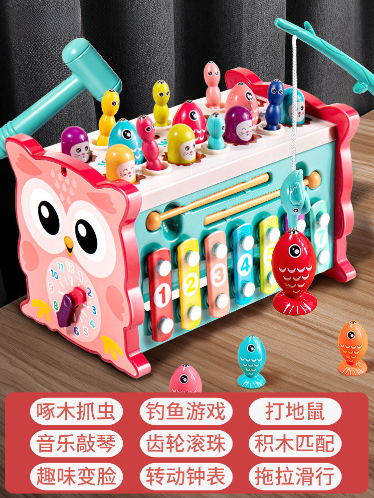 Baby fishing toys, whack-a-mole, piano, intellectual development, early education for infants, boys and girls, fish hooks