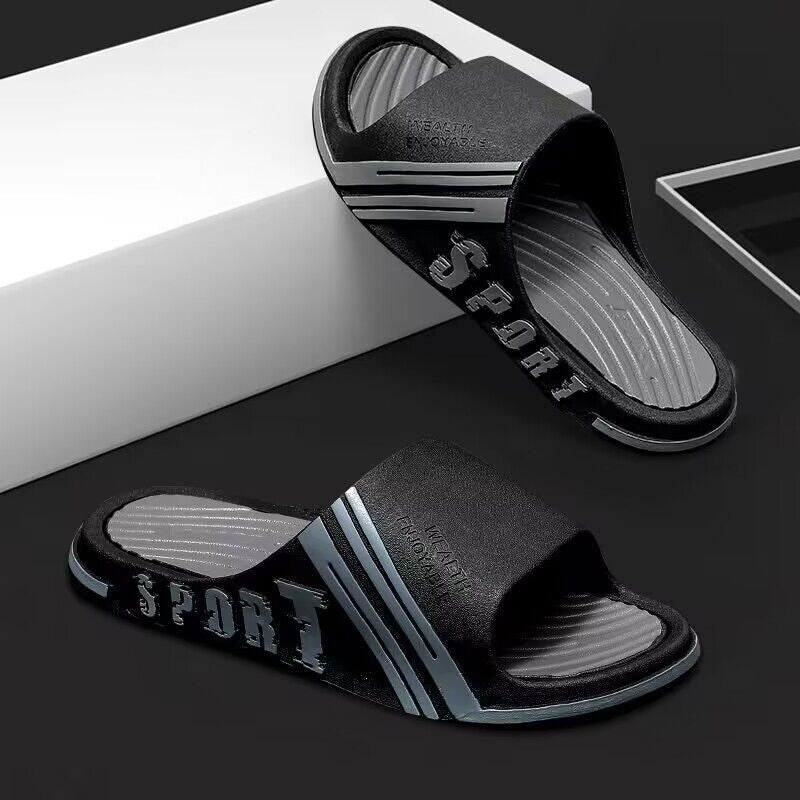 Men's slippers 2024 summer new style: cloud-like comfort, thick sole, bathroom-friendly, trendy couple's slippers, student home slippers, women's outdoor slippers