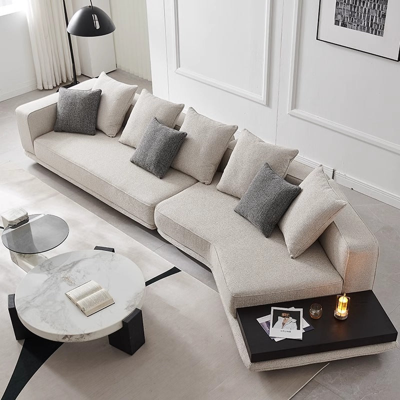 Foshan source factory horizon sofa italian normcore living room fabric sofa for home special-shaped cotton and linen sofa