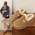 Women's slip-on snow boots - 2025 winter new arrival: retro chunky sole, fleece-lined, extra thick, warm, and comfortable cotton shoes