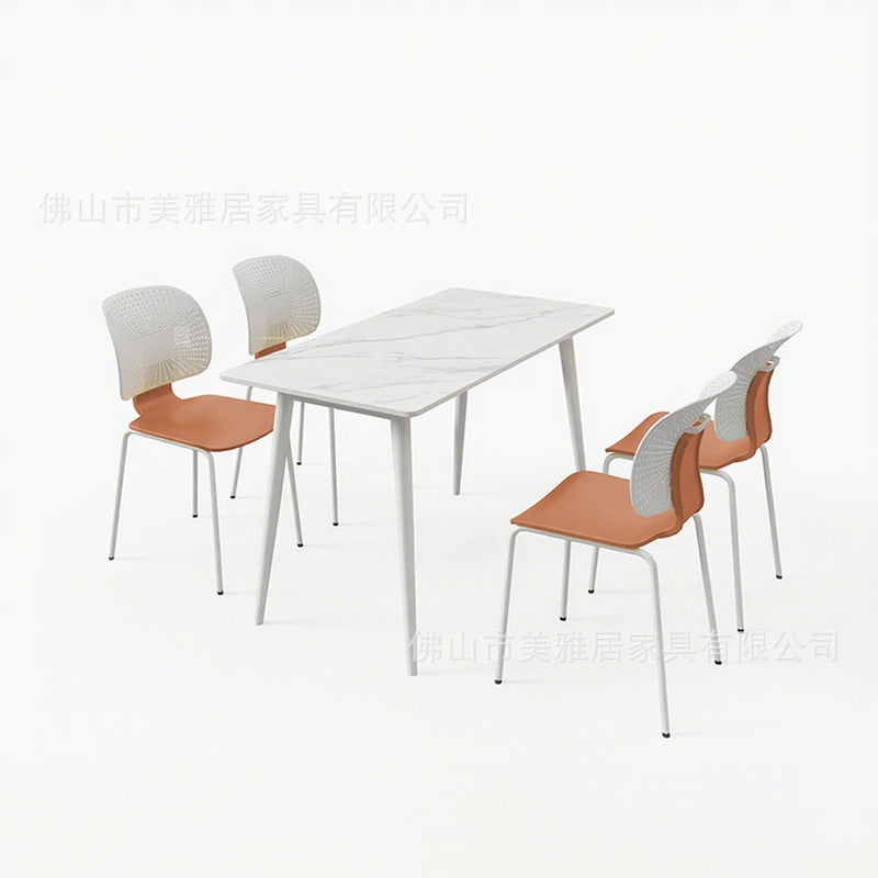 Company staff restaurant School canteen Custody class Table and chair combination 4 people 6 people Staff dining table and chair Rock slab table Commercial