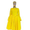 European and american cross-border women's fashion:  summer new arrival - elegant round neck, flared sleeve, high-waisted a-line dress