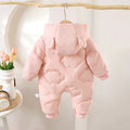 Newborn baby girl jumpsuit autumn winterfleece-linedthickened full month outing cotton clothes thickened khaki autumn winter cotton clothes