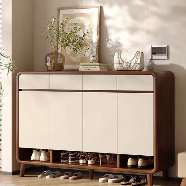 Shoe cabinet household entrance home storage integrated against the wall indoor entrance corridor corridor 2025 explosion solid wood shoe rack