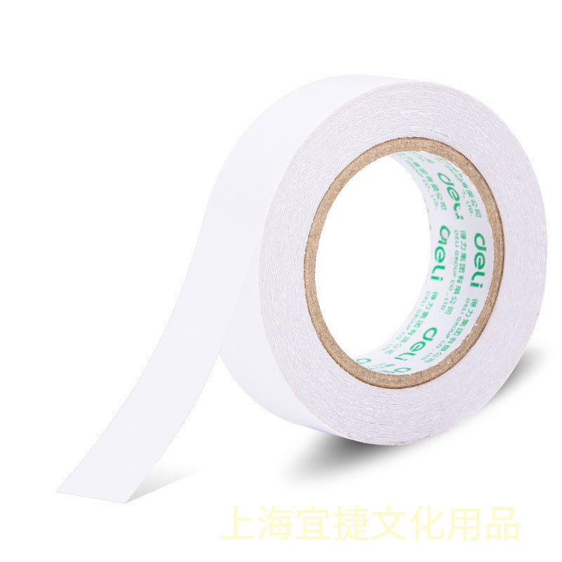 Deli double-sided tape high viscosity small roll core student use children's handmade transparent cotton paper tape double-sided tape wholesale