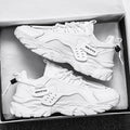 Men's winter breathable 2025 new casual black sneakers mesh thick sole height increasing dad work safety shoes