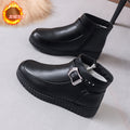 Winter slip-on fleece-lined cotton shoes heattech ladieswear shoes non-slipthickened cotton shoes for middle-aged and elderly people flatsnon-slip granny shoes