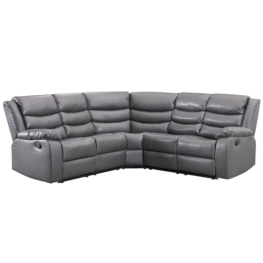 Electric multifunctional leather & fabric sofa - large apartment corner sectional - modern minimalist design - direct sales recliner - smart functionality