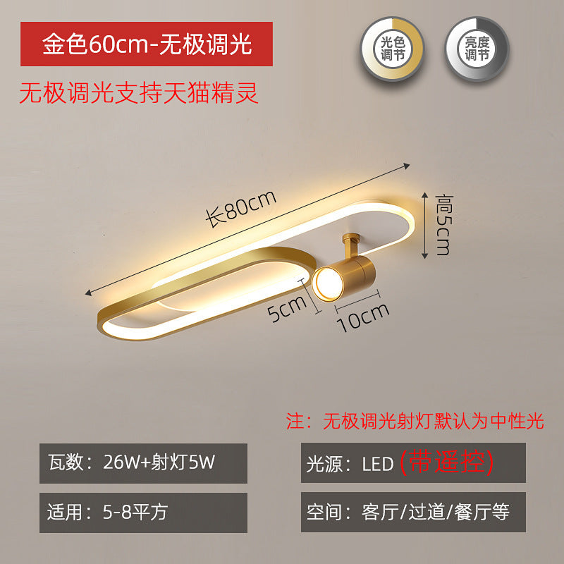 Corridor ceiling light, aisle light, creative personality, strip with spotlights, no main lighting, simple modern cloakroom lighting