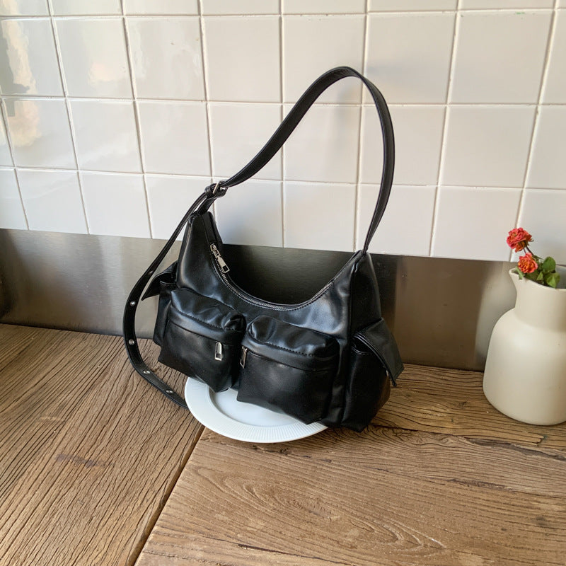 Cross-border 2025 new sweet and cool Spice Girls locomotive bag retro fashion textured shoulder bag commuting large capacity tote bag