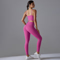 New high-waisted, butt-lifting, seamless yoga set with built-in bra – naked feel, perfect for running and fitness