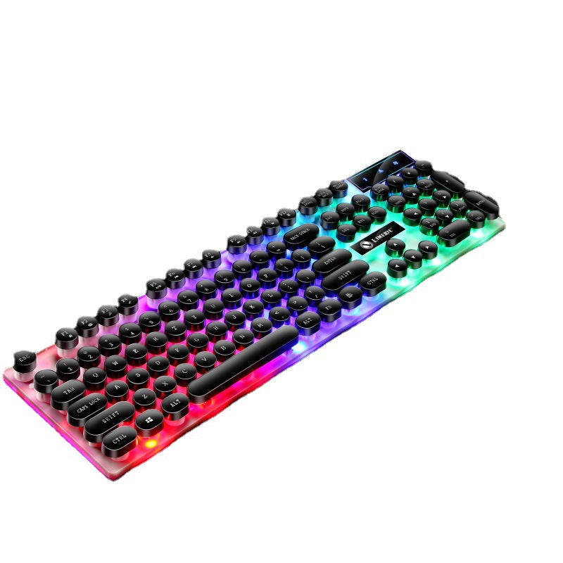 Limei gtx300 keyboard and mouse combo - punk retro backlit gaming usb wired floating keycap set