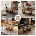 Solid wood coffee table - living room, small apartment side table, modular tea table, low table - minimalist, light luxury, modern, high-end style